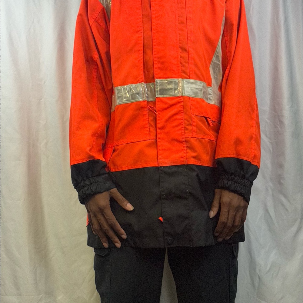 Men's High-Visibility Orange and Black Jacket